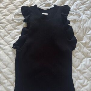 H&M Black Ruffle Tank Top